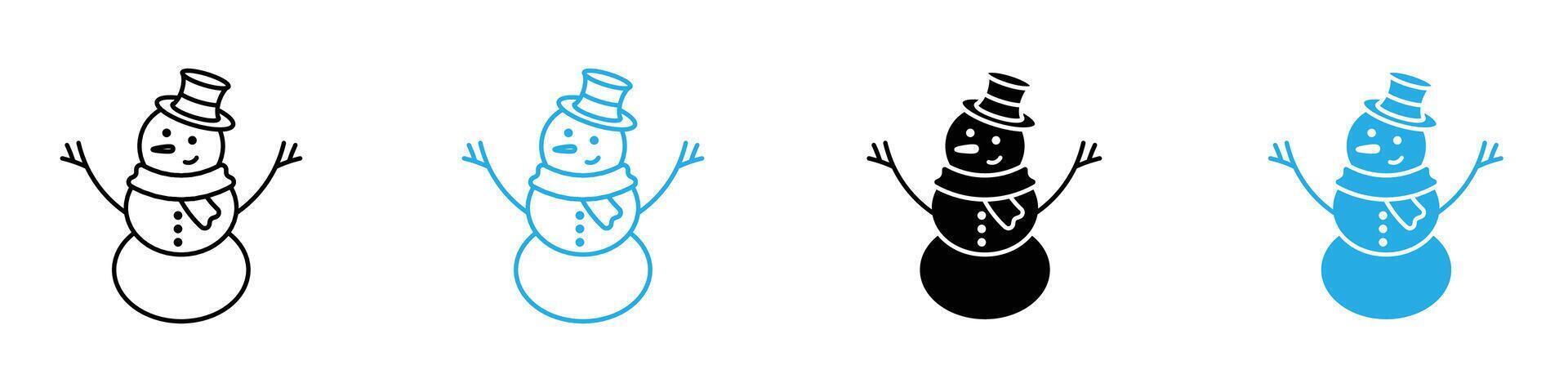 Snowman Icon Ideal for Christmas and Winter Themed Illustrations vector