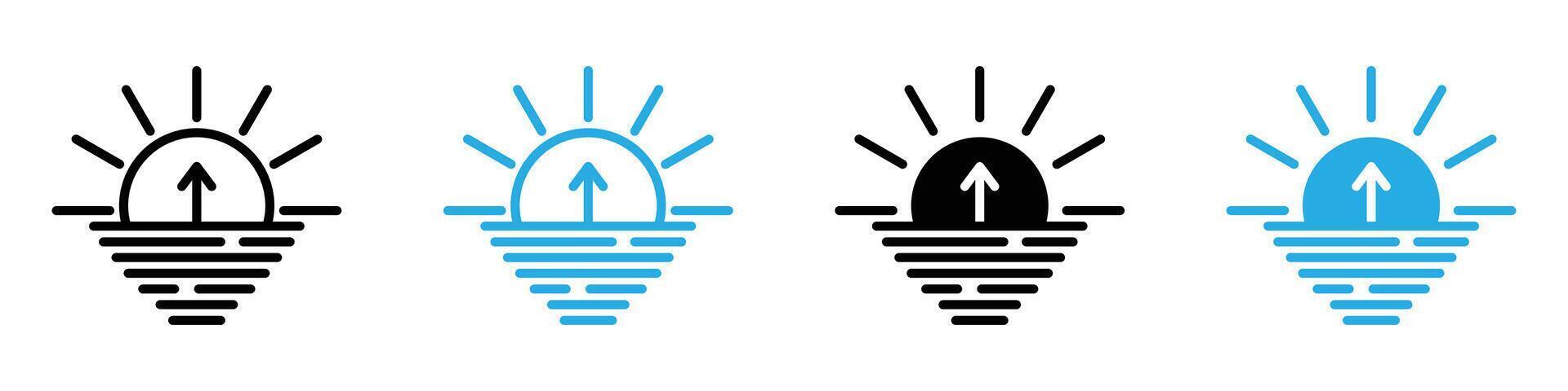 Sunrise Icon Representing New Beginnings, Morning Themes, and Natural Beauty vector