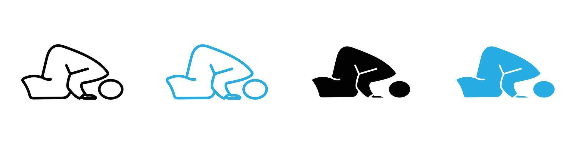 Sujud Icon Ideal for Islamic Prayer and Religious Designs vector