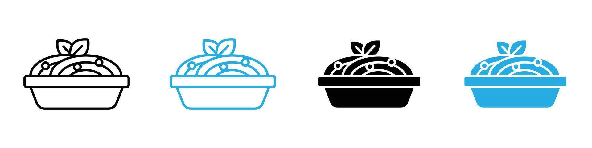 Spaghetti pasta icon set collection for web vector