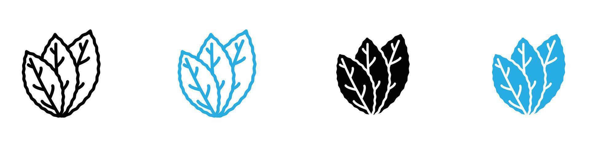 Tobacco leaves icon set collection for web vector