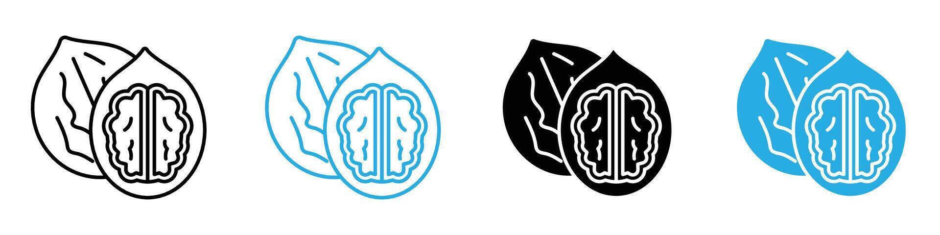 Walnut icon set collection for web vector