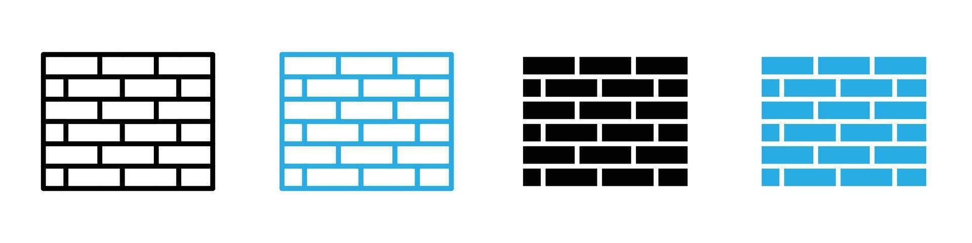 Brick Wall Icon Perfect for Construction and Architectural Designs vector