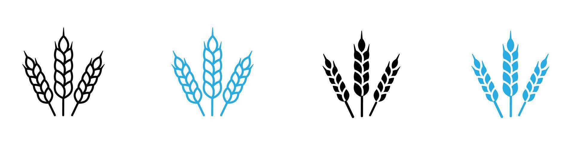 Wheat icon set collection for web vector