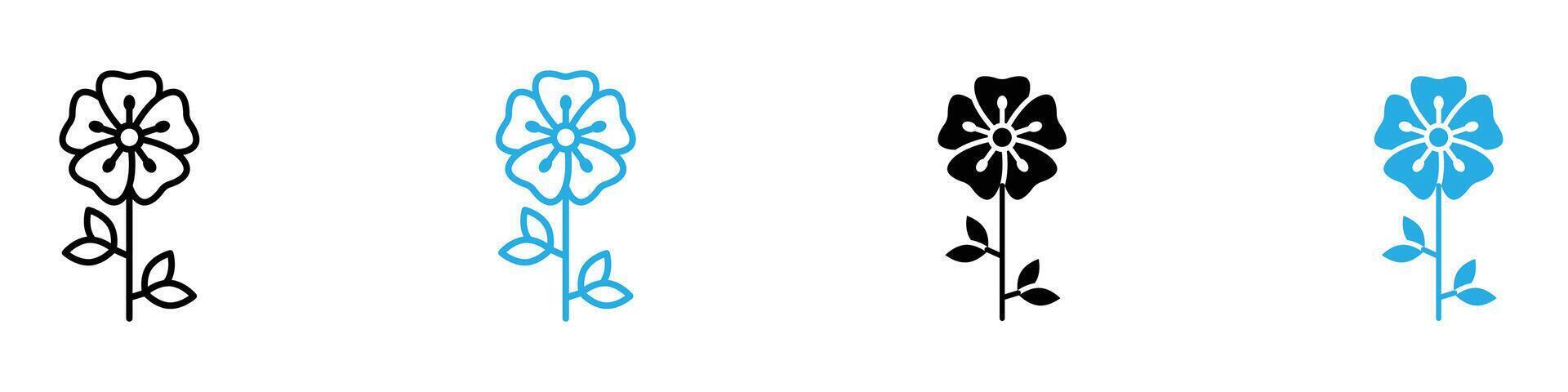 Wild rose icon set collection for web vector