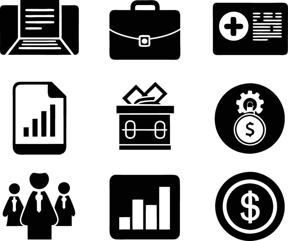 set of business icon illustration.idea, contact, target, organization, community, network, technology, businessman vector