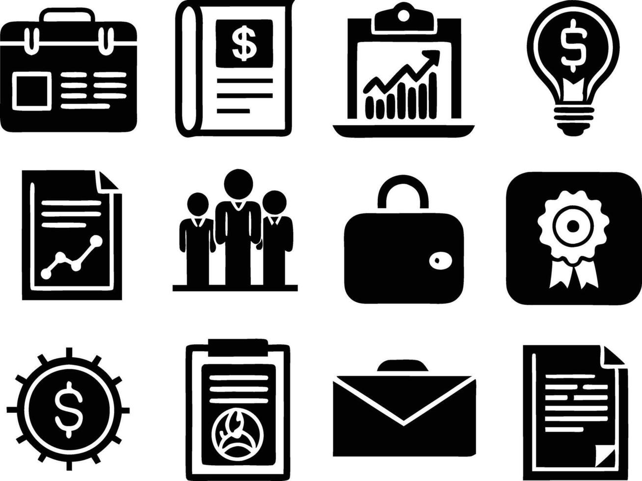 set of business icon illustration.idea, contact, target, organization, community, network, technology, businessman vector