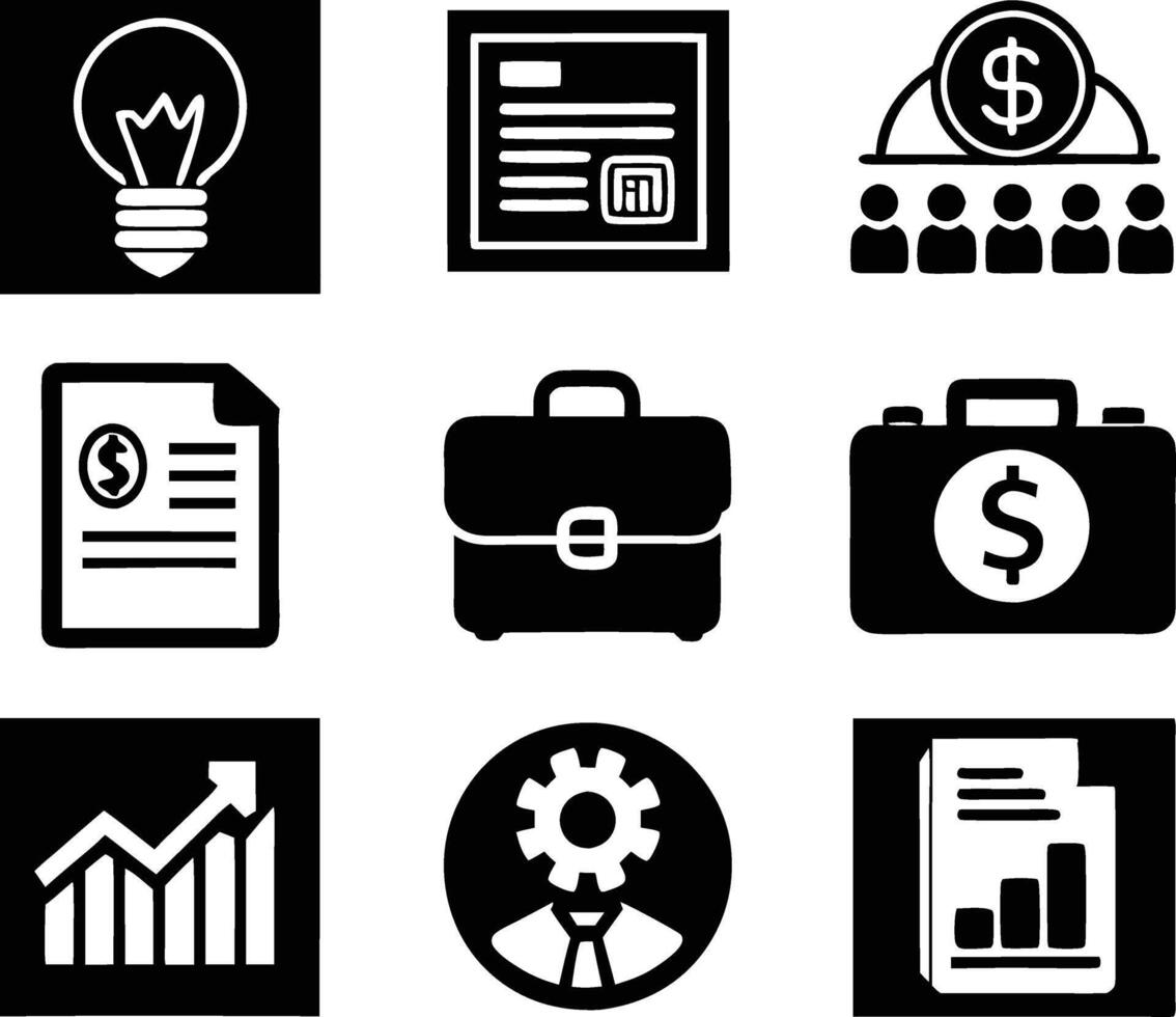 set of business icon illustration.idea, contact, target, organization, community, network, technology, businessman vector