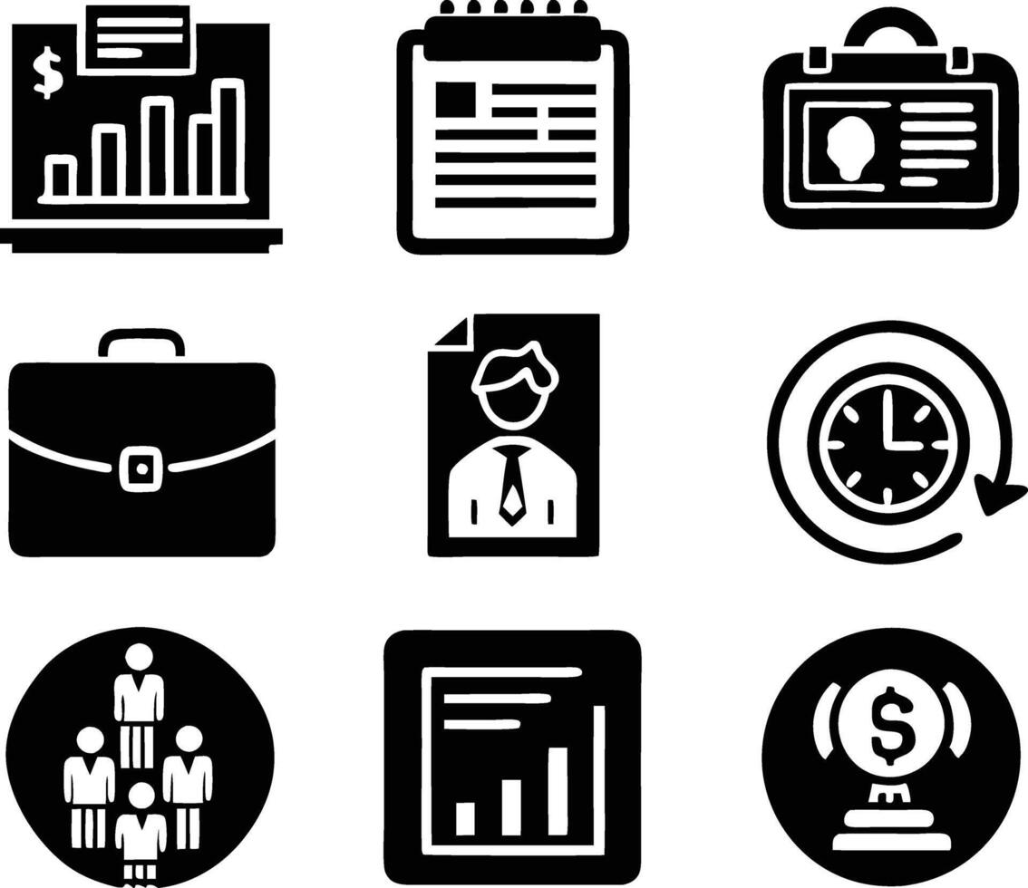 set of business icon illustration.idea, contact, target, organization, community, network, technology, businessman vector