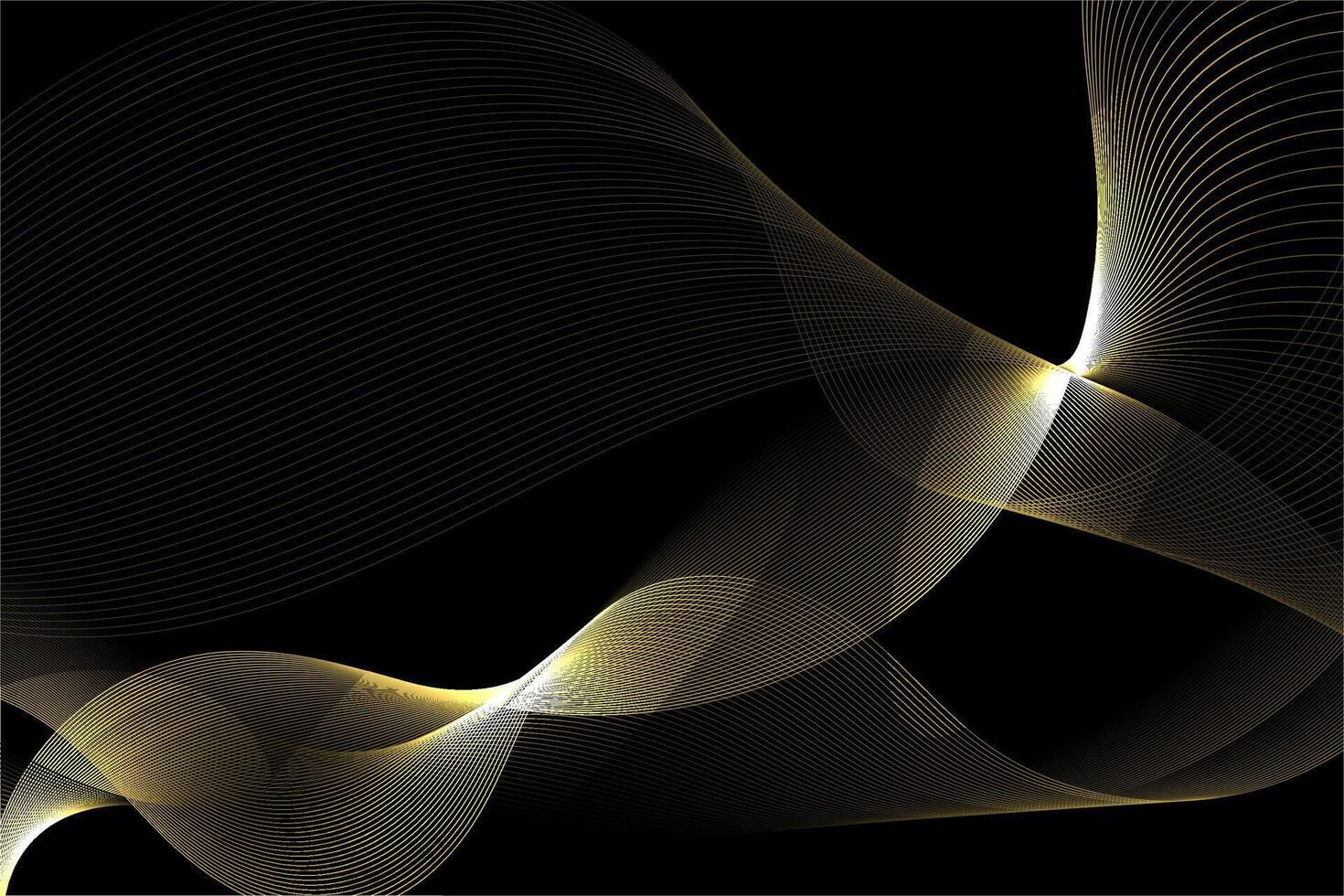 gold line wave abstract background. luxury design elements vector