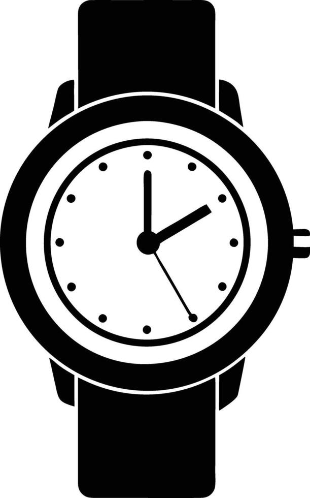 Hand watch illustration black and white vector