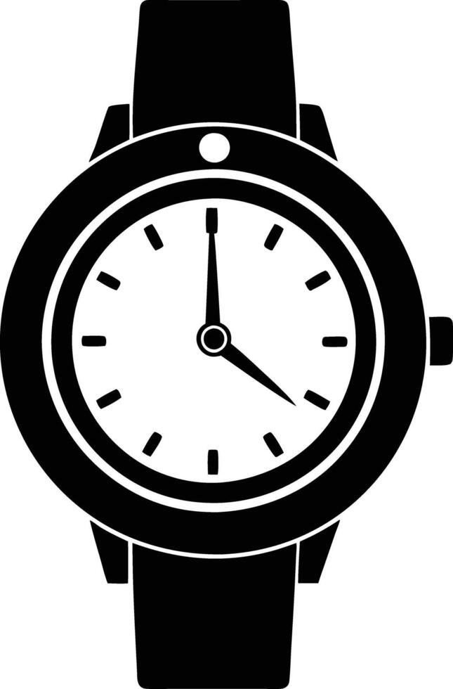 Hand watch illustration black and white vector