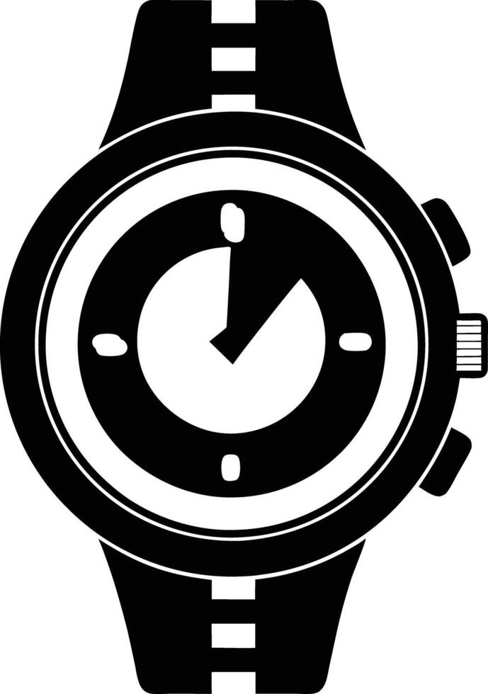 Hand watch illustration black and white vector