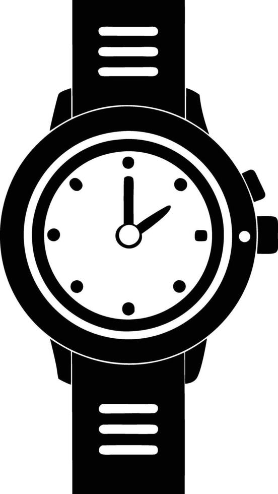Hand watch illustration black and white vector