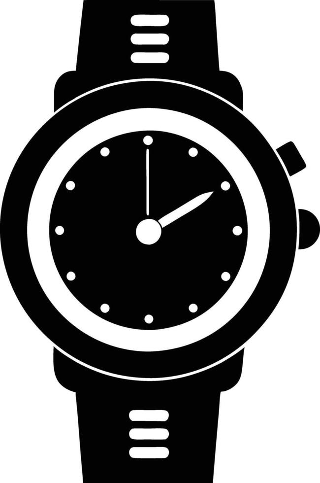 Hand watch illustration black and white vector