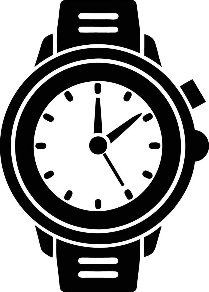 Hand watch illustration black and white vector