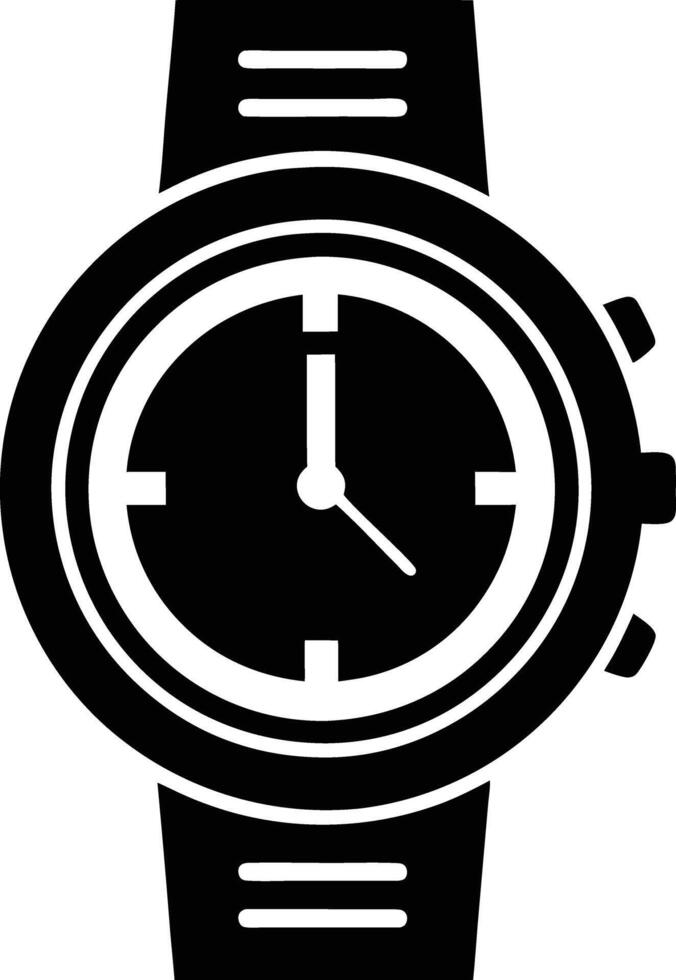 Hand watch illustration black and white vector