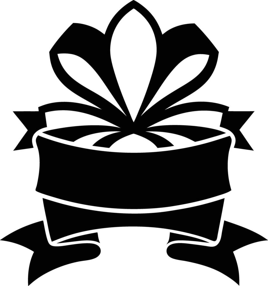 Gift Ribbon llustration black and white vector