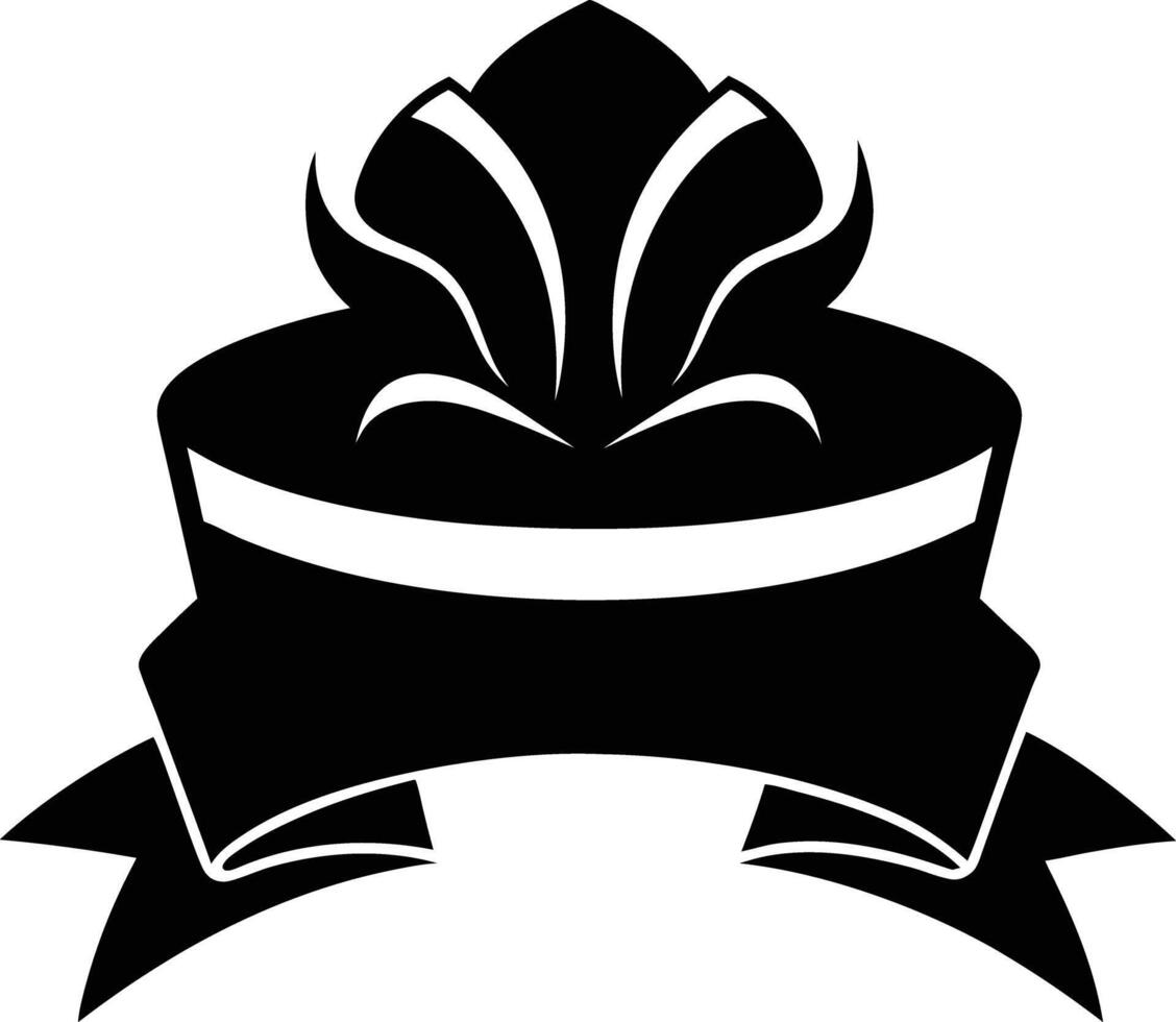 Gift Ribbon llustration black and white vector