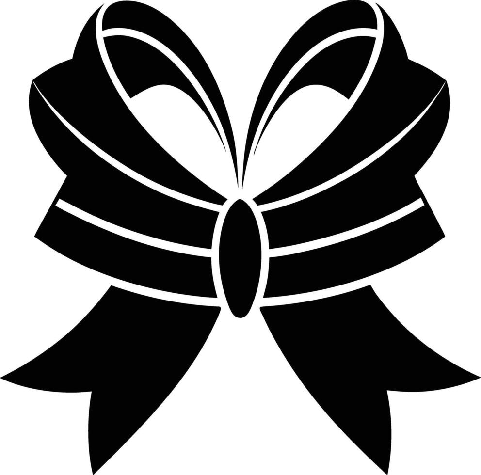 Gift Ribbon llustration black and white vector