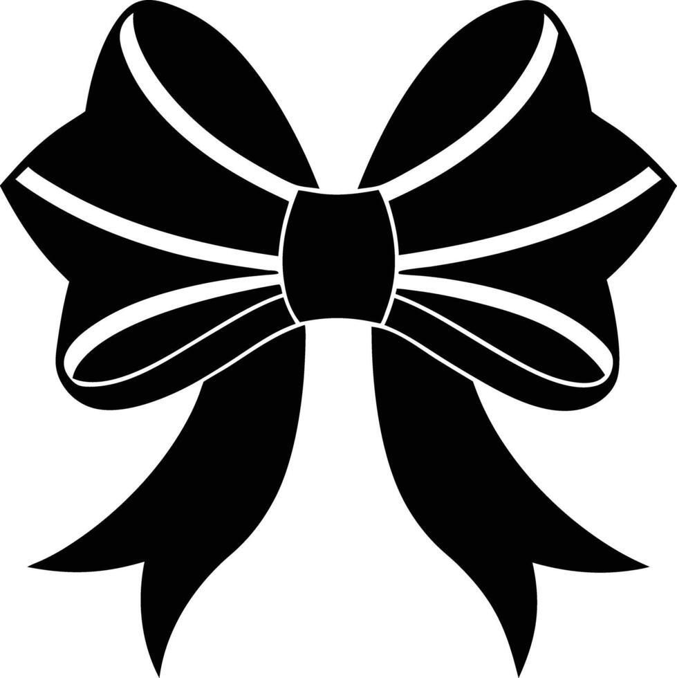 Gift Ribbon llustration black and white vector