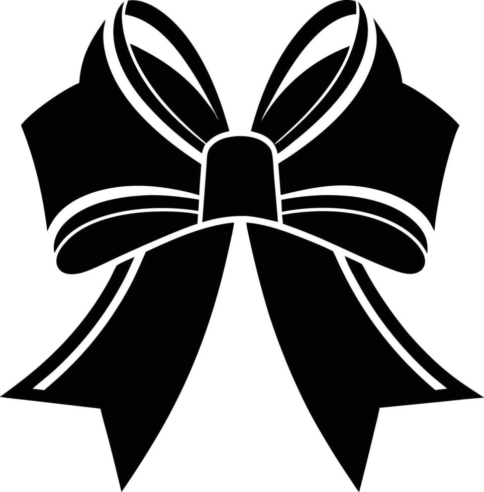 Gift Ribbon llustration black and white vector
