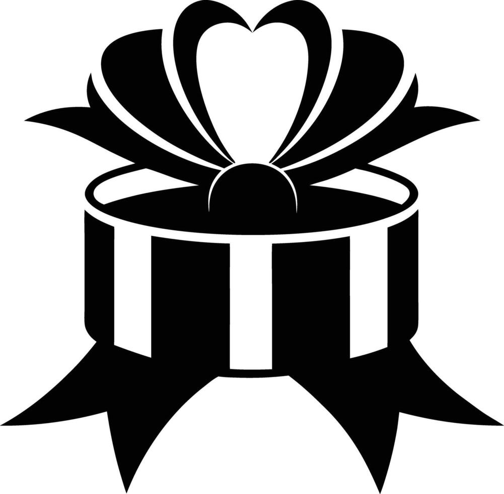 Gift Ribbon llustration black and white vector