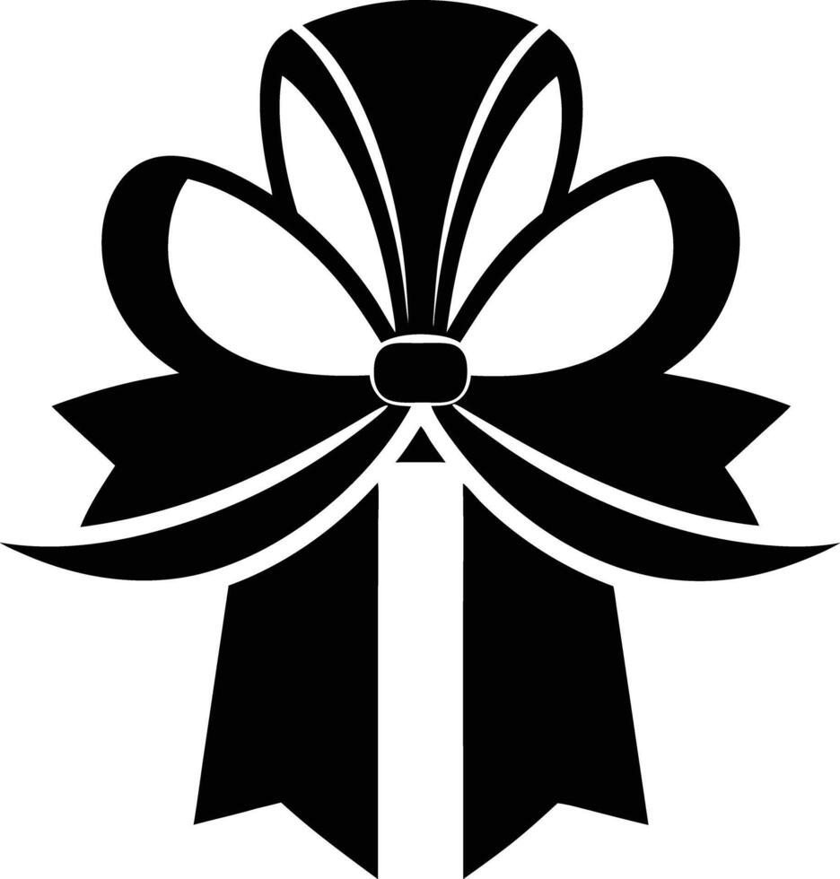 Gift Ribbon llustration black and white vector