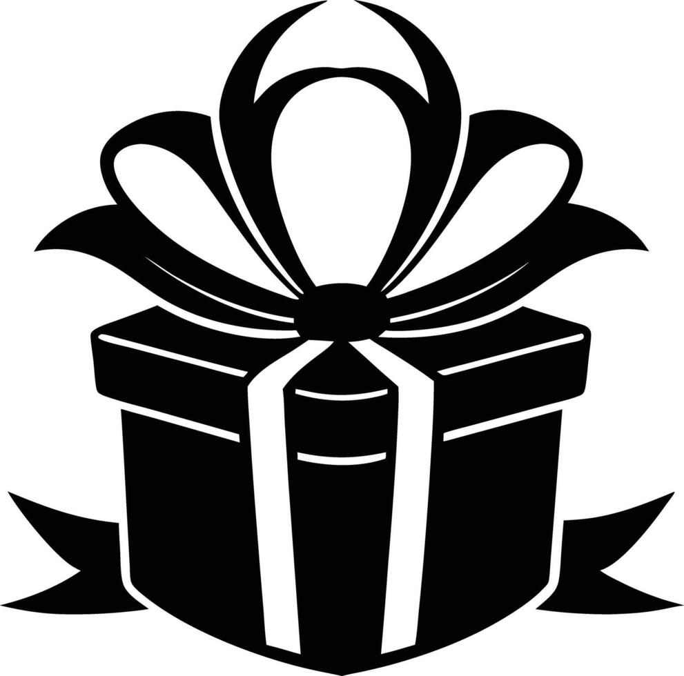 Gift Ribbon llustration black and white vector