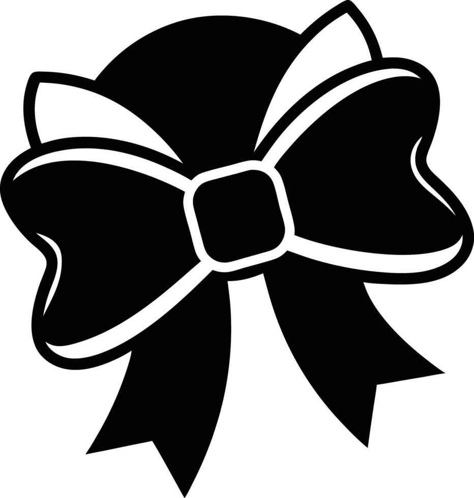 Gift Ribbon llustration black and white vector