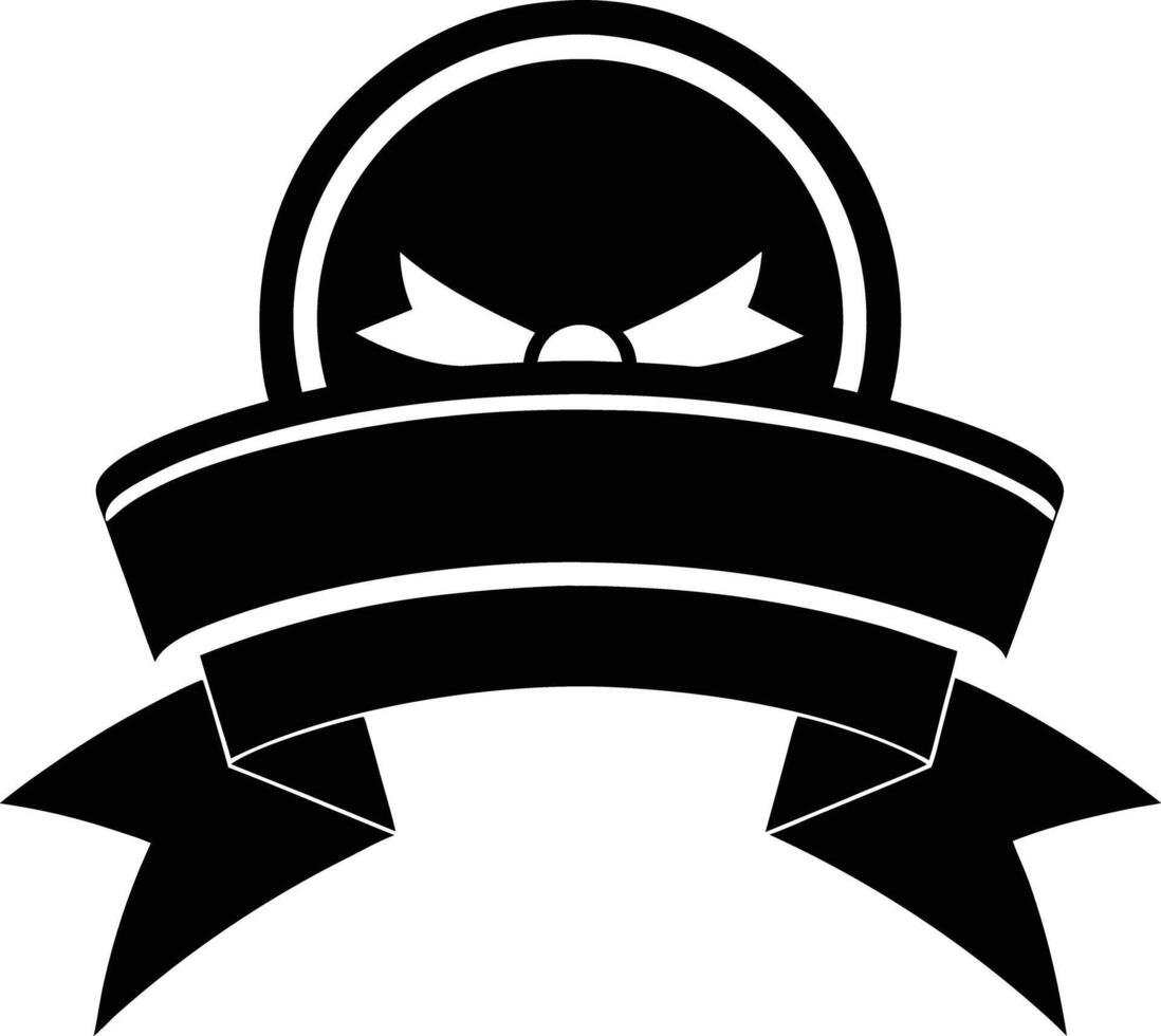 Gift Ribbon llustration black and white vector