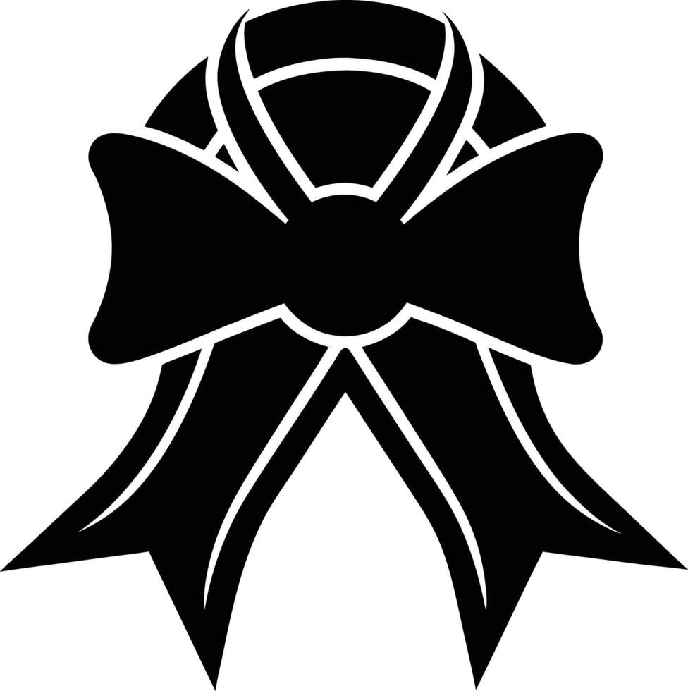 Gift Ribbon llustration black and white vector