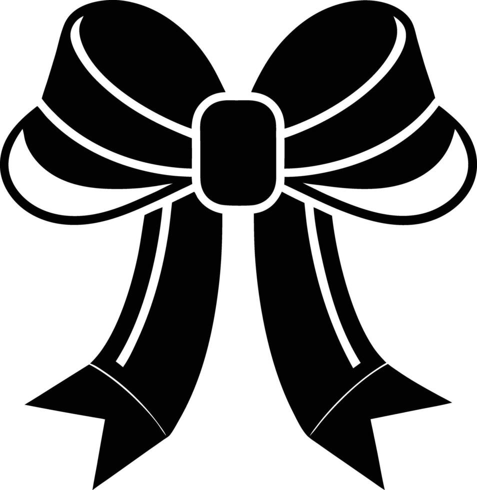 Gift Ribbon llustration black and white vector