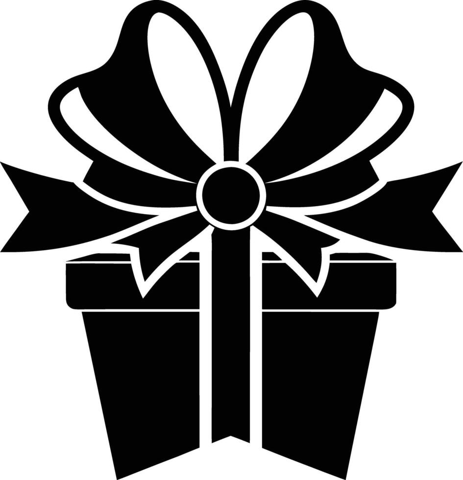 Gift Ribbon llustration black and white vector