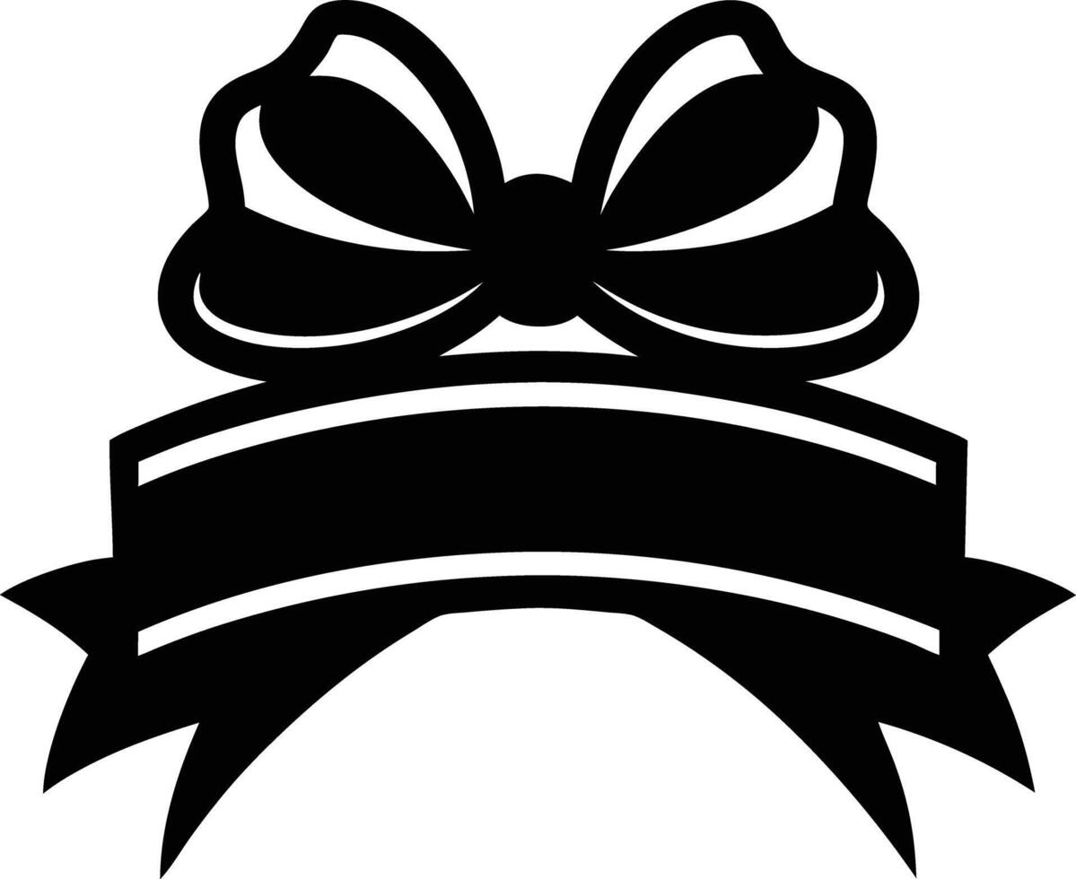 Gift Ribbon llustration black and white vector
