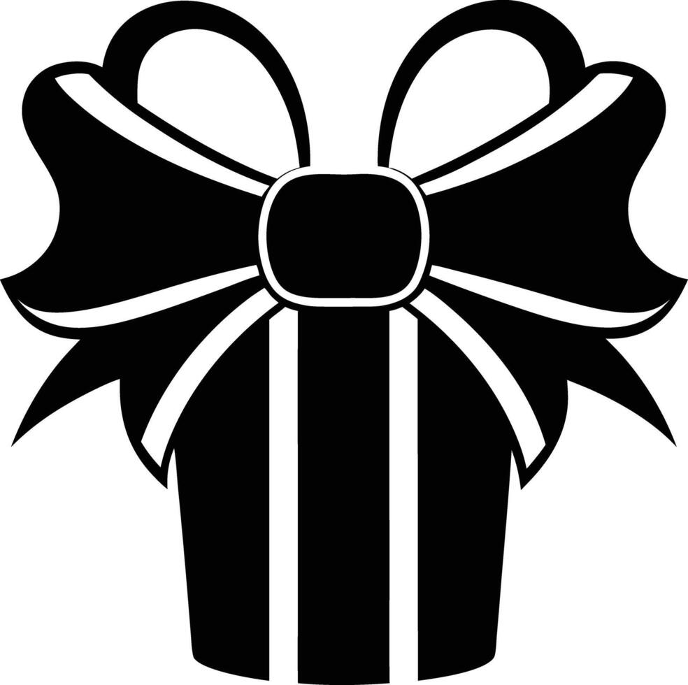Gift Ribbon llustration black and white vector