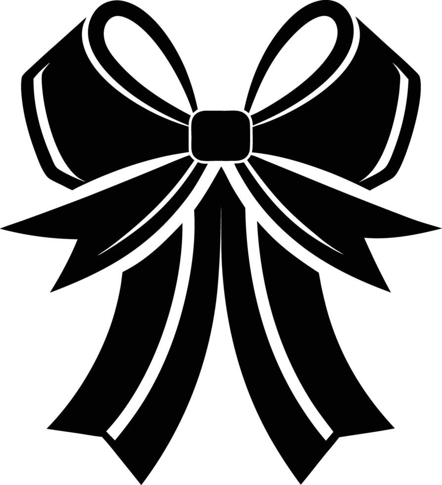 Gift Ribbon llustration black and white vector