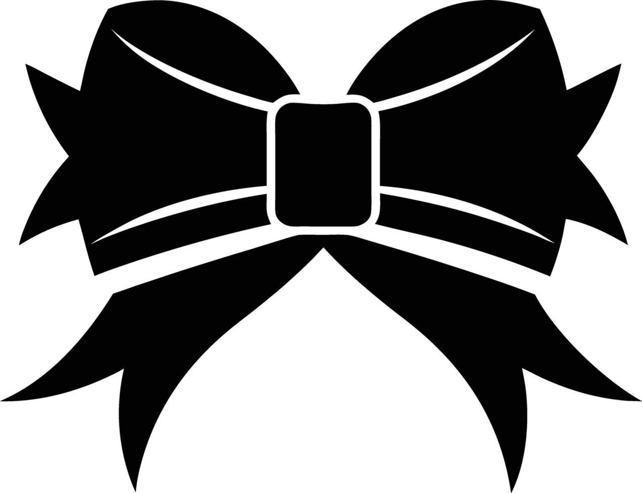 Gift Ribbon llustration black and white vector