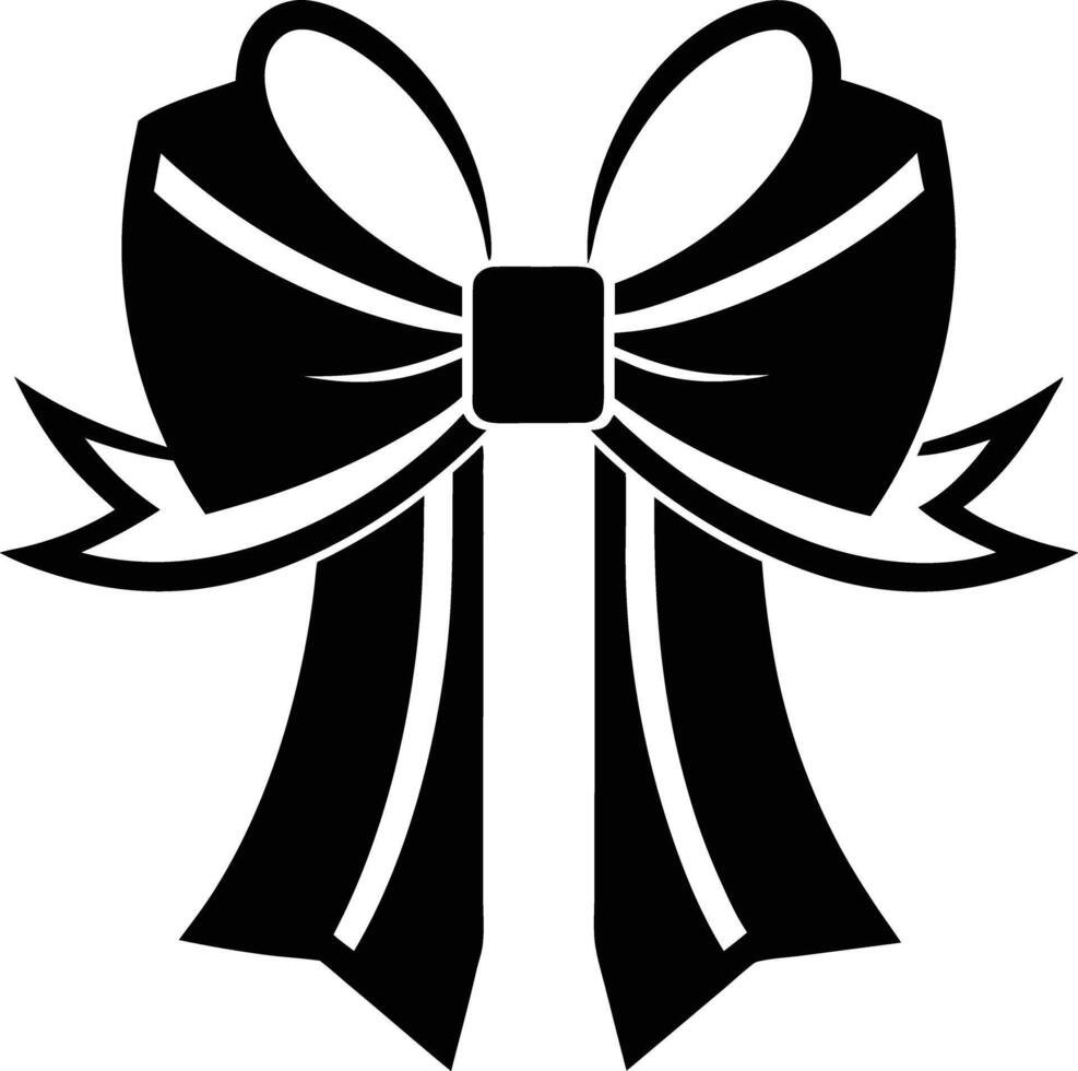 Gift Ribbon llustration black and white vector