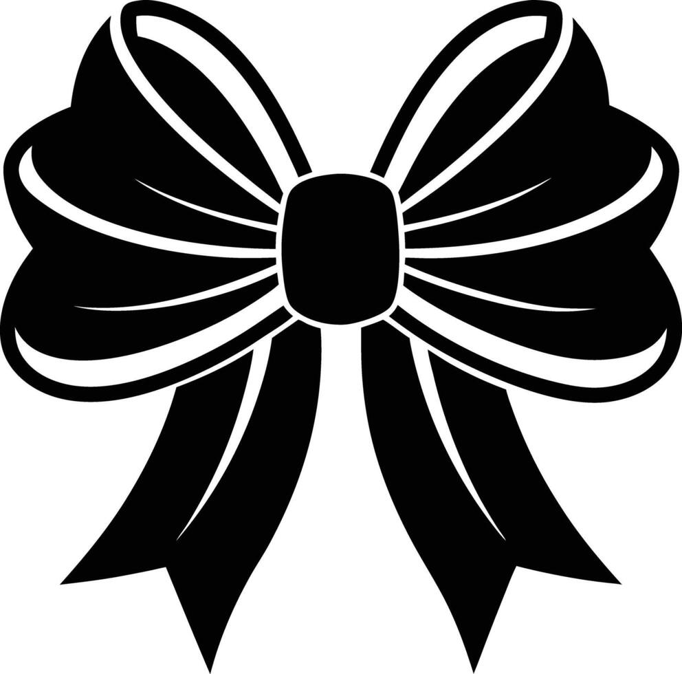 Gift Ribbon llustration black and white vector