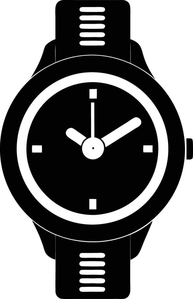 Hand watch illustration black and white vector