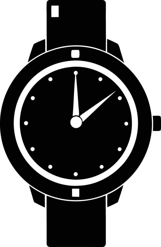 Hand watch illustration black and white vector