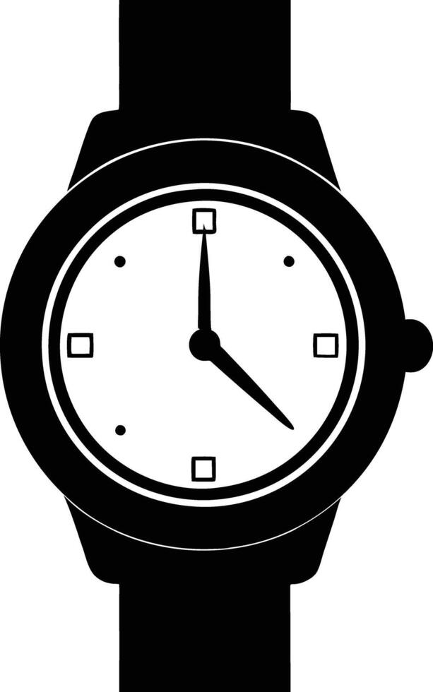 Hand watch illustration black and white vector