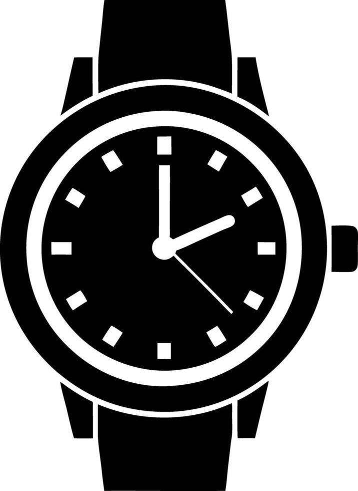 Hand watch illustration black and white vector