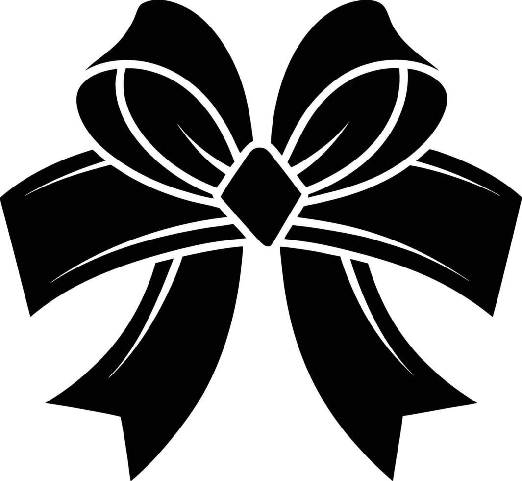Gift Ribbon llustration black and white vector