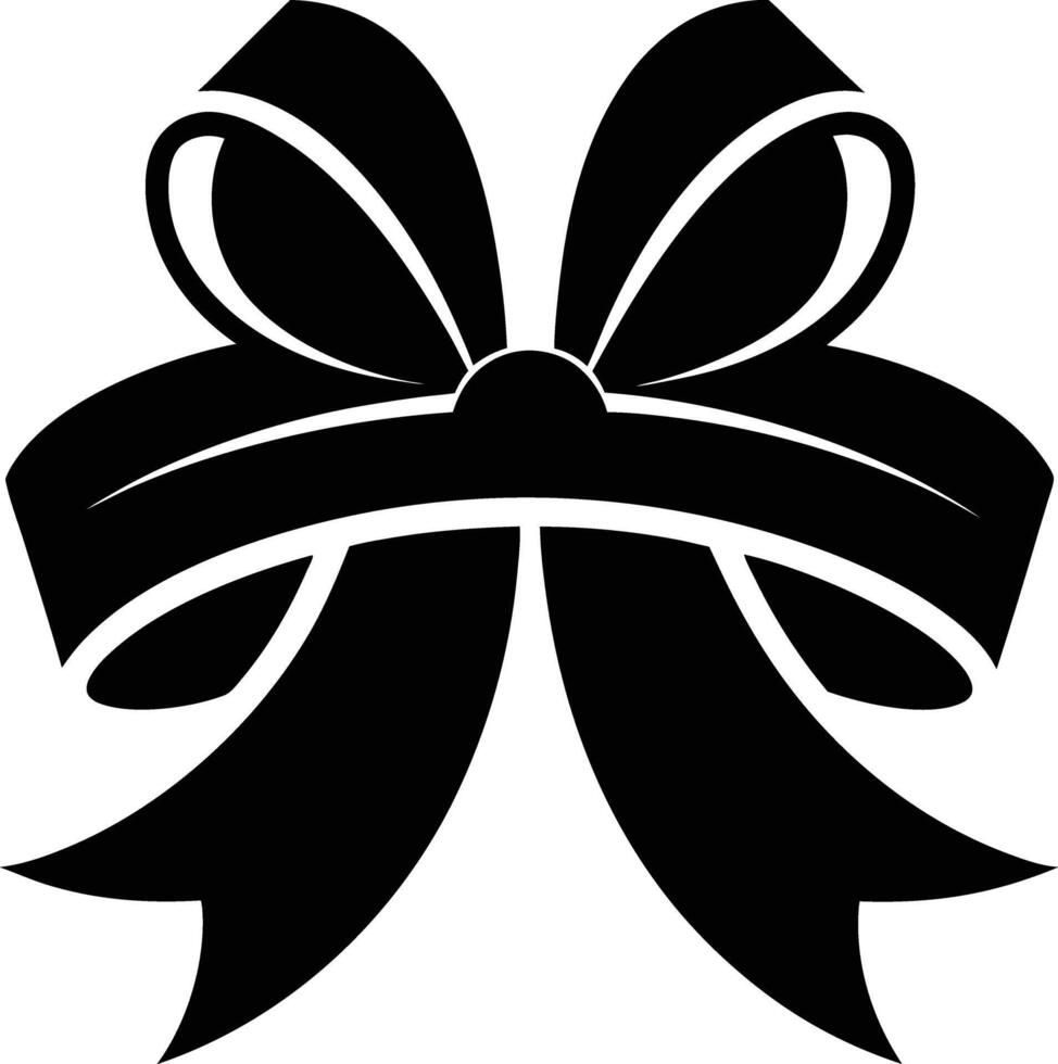 Gift Ribbon llustration black and white vector
