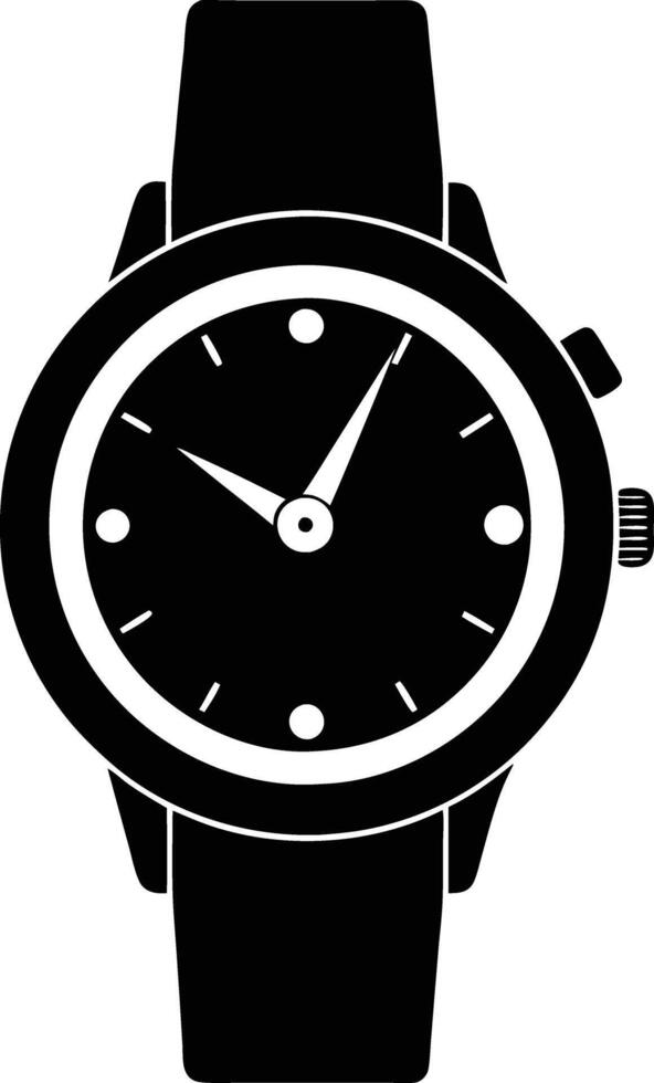 Hand watch illustration black and white vector