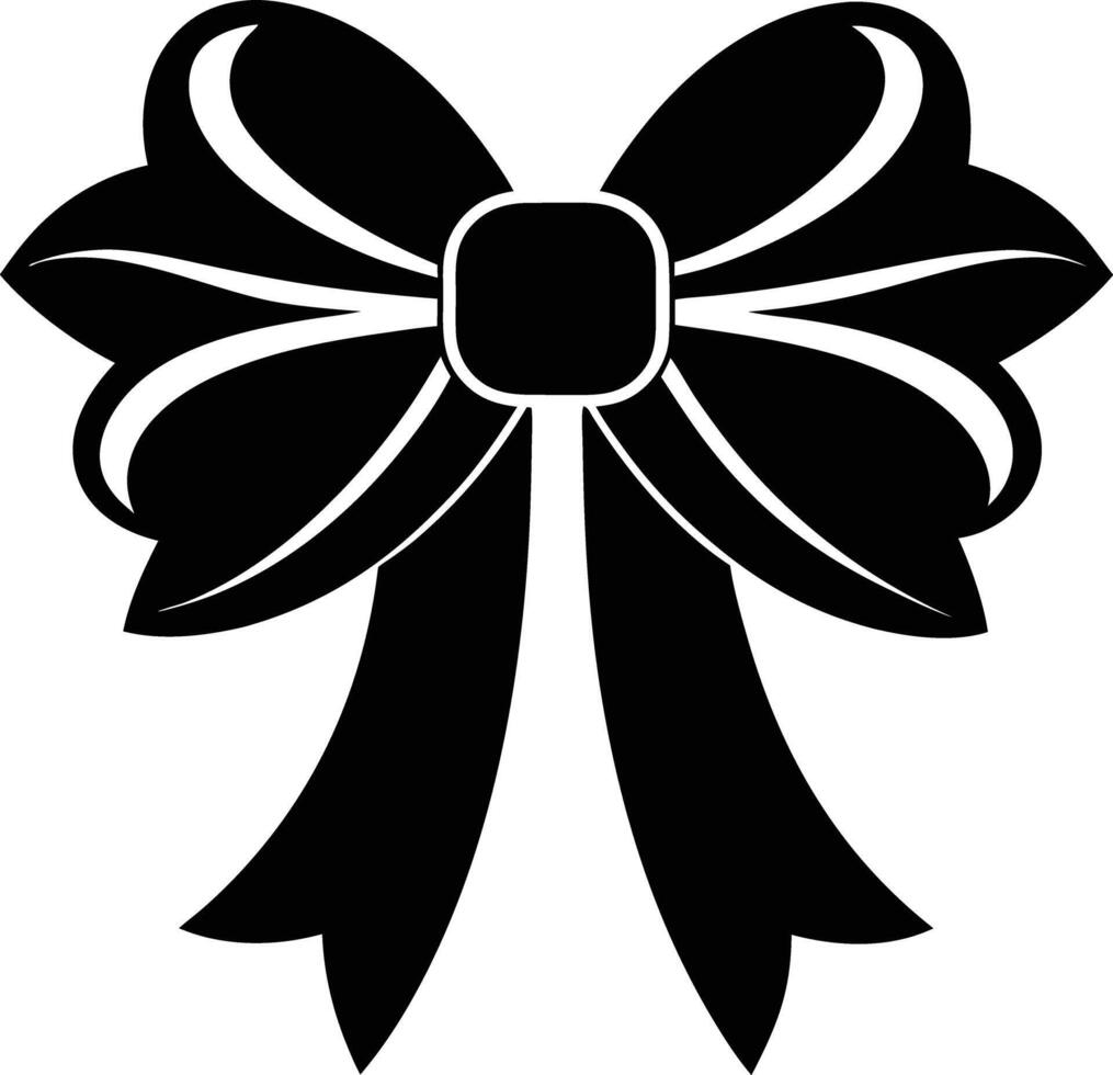 Gift Ribbon llustration black and white vector