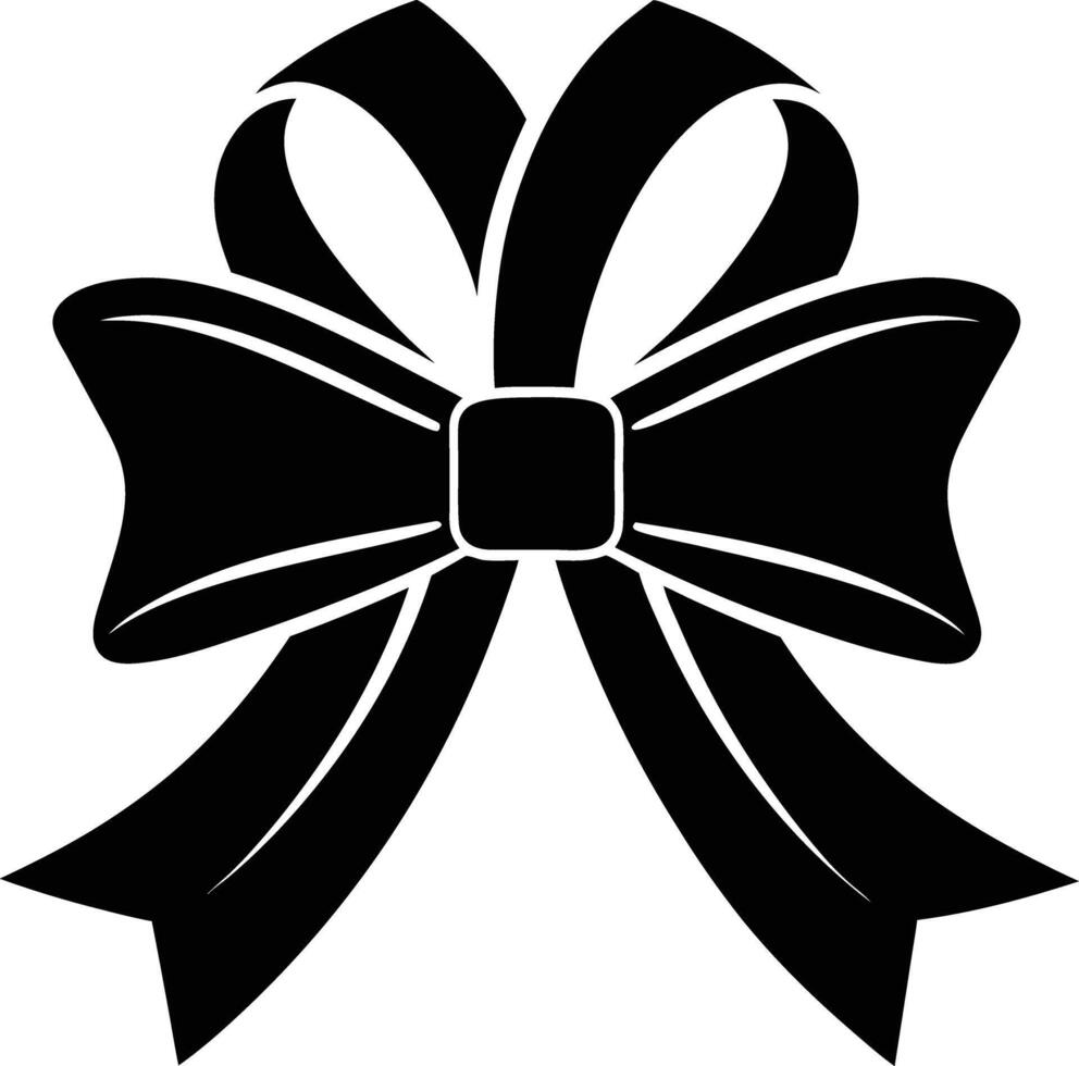 Gift Ribbon llustration black and white vector