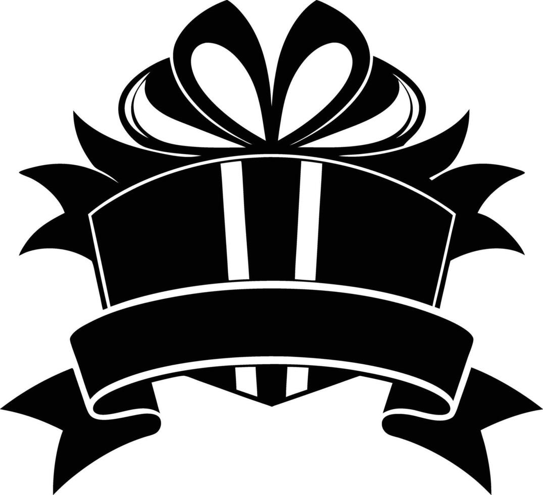 Gift Ribbon llustration black and white 47484914 Vector Art at Vecteezy